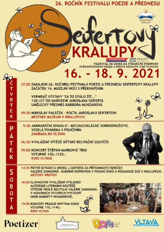 Vyhlášení vítězů recitační soutěže Seifertovy Kralupy - 17. 9. 2021 - 16: 30 hod. KASS